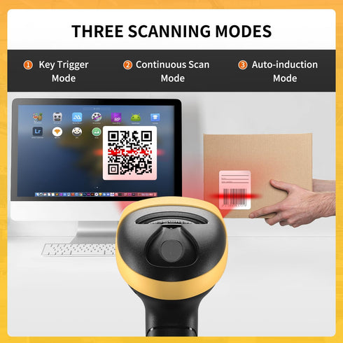 NetumScan 1D 2D Handheld USB Barcode Scanner Reader for Computers, Handheld Wired Automatic QR Bar Code Scanners