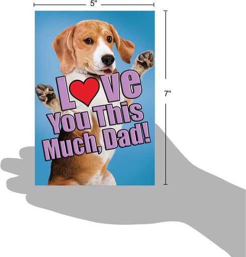 The Best Card Company Fathers Day Card for Dad, Loving Notecard, Dog Love You This Much