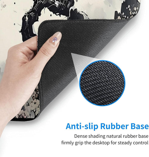 Japanese Mouse Pad, Large XL Anime Gaming Desk Mat, Non-Slip Rubber Base, 31.5”x11.8”