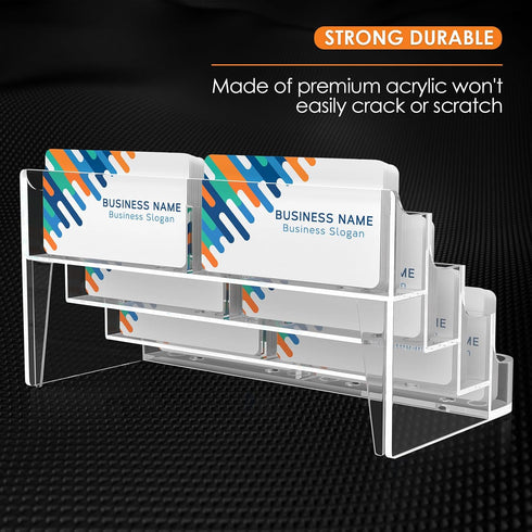 MaxGear Acrylic Business Card Holder for Desk, Multiple Business Card Holders, Card Display Holder, Clear Plastic