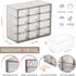 Desk Storage Organizer with 12 Mini Drawers - Clear Desktop Craft Drawer Cabinet for Makeup and Office Supplies