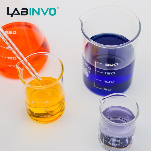 Low Form Graduated Glass Beaker Set, 2000ml/2l Volume, 3.3 Borosilicate Glass Beakers, IN-BKL2000