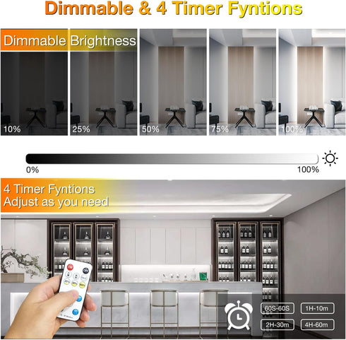 16.4ft,Daylight 6500K Strip,1600 Dimmable 24V DAYBETTER COB LED Strip Light,LED Lights for Bedroom White Dotless LED