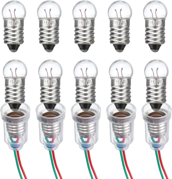 MECCANIXITY 1.5V/0.3A E10 Mini Light Bulbs, 1 Set for Scientific Experiment Lighting