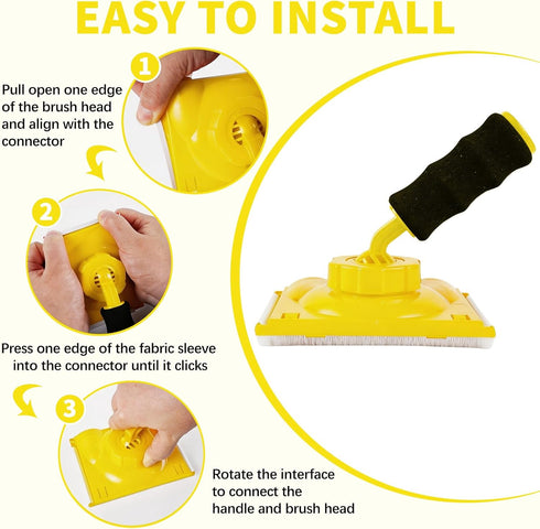14 4 (7"+4"+1"+V-Corner) 9 360 7" Set Pcs Walls Paint Edger Tool Professional Paint Edger Kit Shape Trim Pads