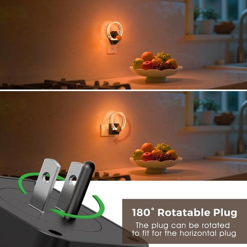 180 L LOHAS LED Night Lights Plug into Wall, Changing RGB Night Light with Dusk to Dawn Sensor, Rotatable Bubble