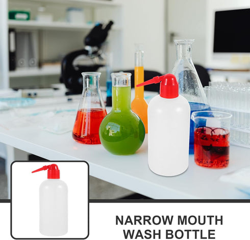2 Veemoon pcs Narrow Mouth Wash Bottles with Graduation Scale Laboratory Squeeze Bottles Portable Angled Head