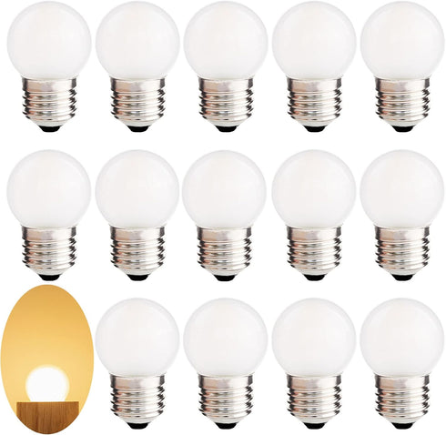 G40 1.5W Low Wattage LED Bulb, 15 Watt Equivalent, E26 Base, Non-Dimmable, 150-Lumen, 15-Pack