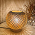 2700K G45 Bulb Small Rattan Lamp, Boho Table Lamp, Vintage Wicker Nightstand Lamps with Wood Base, Bohemia Woven Lamps