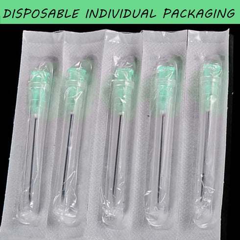 100 Pack 21Ga 1 1/2 Inch Stainless Steel Dispensing Lab Tools Accessories for Measuring and Refilling, Individually