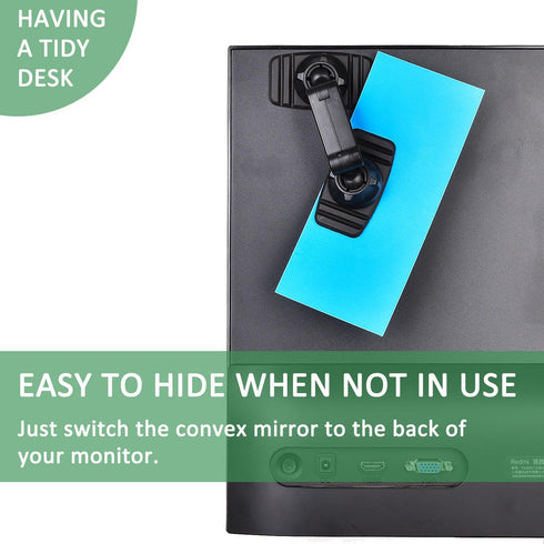 onsogi 1 Pack Acrylic Wide Angle Rear View Mirror for Cubicle Desk Computer PC Monitor to See Behind You, Stick-on