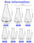 9 Pack Glass Erlenmeyer Flask Set with Glass Stirring Rod, 7 Sizes, Borosilicate Glass for Lab Chemistry