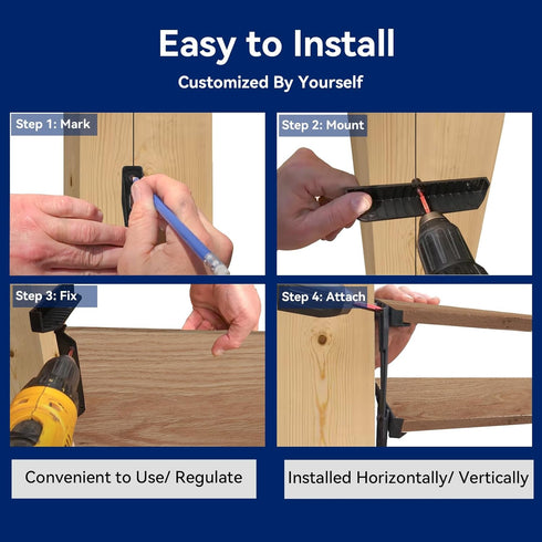 Set 11 Boards(48" (1) Deck Sunblind System Brackets, Louver Hardware Kit for Blinds and Shutters, Each Holds up