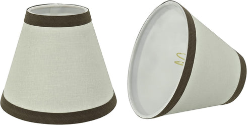 Aspen Creative 32043-2A, Hardback Empire Clip-On Chandelier Lamp Shade, Off-White, 3" Top x 6"