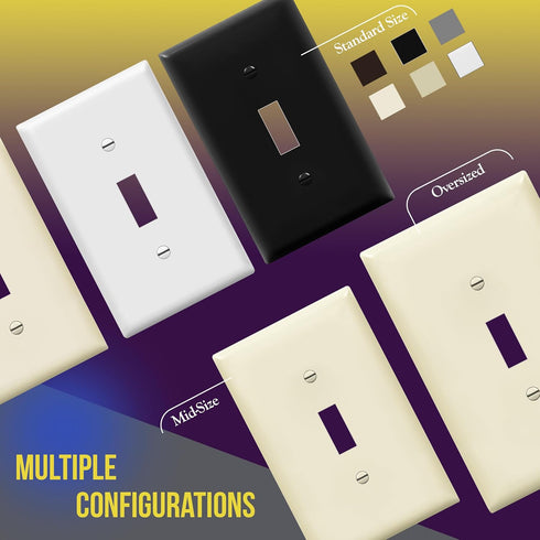 ENERLITES Triple Toggle Light Switch Wall Plate, Gloss Finish, Standard Size 3-Gang, Unbreakable Polycarbonate