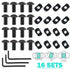 16 Pack M4 T-Nut Metric Camming Screw Replacement Sets Compatible with Standard Rail Systems, with Thread Locking Screws, Allen Wrench and Nuts(16 x Screws, 16 x Nuts and 3 x Wrench)