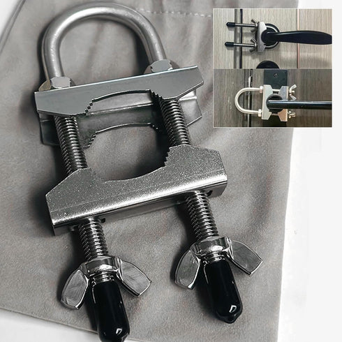 Portable Door Security Locks, Adjustable Heavy Duty Outward Opening Travel Stainless Steel Safety Device for Hotel