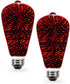 SLEEKLIGHTING Red 3D Fairy Like Firework Light Bulb with Galaxy Inspired Light