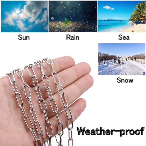 Lsquirrel 13 ft Stainless Steel Chain - Heavy Duty Rolo Cable for Home, Swing, Pet, Camping (3/16 inch)