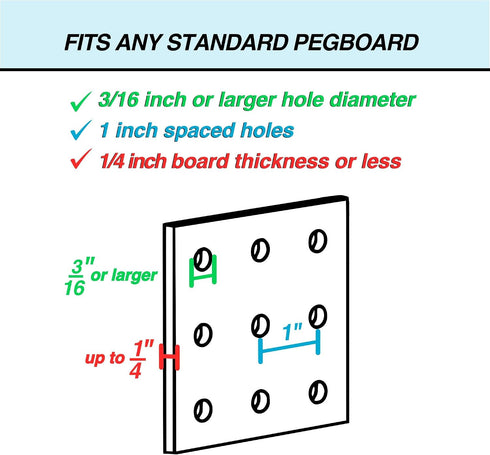 Set 4 Pegboard Baskets, of Black - Hooks to Any Peg Board - Pegboard Accessories, Square Style Wire Shelf Baskets