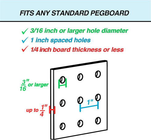 Pegboard Baskets, Set of 3 Black, Square Style Baskets for Organizing Tools, Workbench, Garage Storage