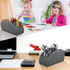 SITHON PU Leather Remote Control Holder with 5 Compartments, Desktop Organizer for TV, DVD, Media Player, Woodgrain Gray