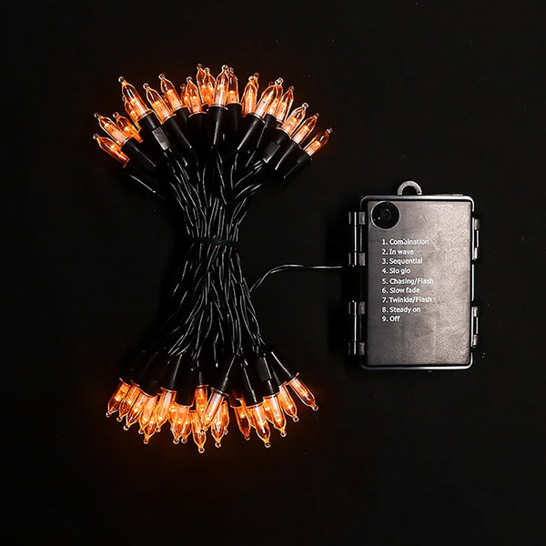 MULTI-SPARKING Battery Operated Halloween Lights 16ft 50 LED Mini String Lights for