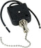 Gardner Bender GSW-35 Electrical All Angle Pull Chain Switch, SPST, ON-OFF, 6 A/125V AC, Nickel/Black