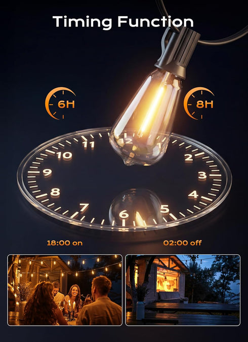 77FT 23+1 ST38 Bulbs, 3 Dimmable 2700K Minetom Outdoor String Lights with Remote, Shatterproof LED Waterproof Patio
