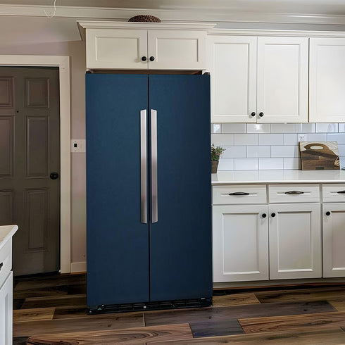 BSPWIRFNZPL Set 6 Self Adhesive Vinyl Refrigerator Wrap Canvas Surface Paper Dark Blue Color Grunge Texture for Door