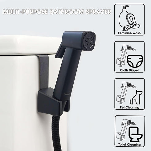 Set, Handheld Bidet Sprayer for Toilet, Lockable Push Button, High Pressure Bathroom Sprayer, Cloth Diaper & Personal