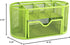 VANRA Metal Mesh Desk Supply Caddy, Desktop Office Supplies Organizer, 8 Compartments with Drawer (Green)