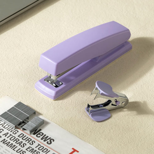 Deli Desktop Stapler - Office Stapler with 25 Sheet Capacity, Includes 1000 Staples and Staple Remover (Purple)