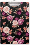 WAVEYU Cute Decorative Clipboard for Office School, Hardboard with Low Profile Clip, Floral Pattern (12.5"x9")