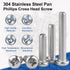 MroMax M5-0.8x90mm Pan Head Phillips Machine Screws - 304 Stainless Steel Metric Cross Head Screws Bolts Fasteners