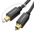 IVANKY Optical Audio Cable 3.3ft/1M, Nylon Braided, 24K Gold-Plated, Slim Metal Case,