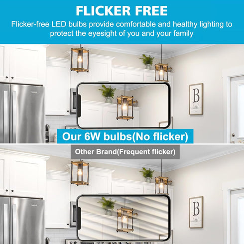 60 E26 Bulbs, 2700K, Non-Dimmable, A19 Bulb 80 Pack 12 Ascher Watt Equivalent, LED Filament Light Warm White Classic