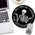 Skeleton Round Mouse Pad, Black Funny Small Mousepad for Wireless Mouse, 8.6 x 8.6 Inch Gaming Mouse Mat