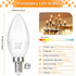 E12 Bulbs 60W 2700K 600 Bulb, 6W B11 Non-Dimmable, Pack 6 MAXvolador LED Candelabra Light Equivalent, Warm White Lumens