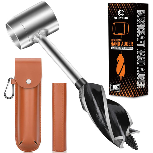 Bushcraft Hand Auger Wrench, Heavy-Duty Scotch Eye Wood Auger, Manual Hole Maker Multitool