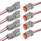 4pcs 2-Pin Waterproof DT Connector Male and Female Wire Connectors with 16AWG Wires and Heat Shrink Tubes