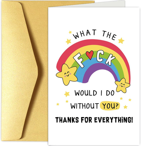 Chenive Funny Thank You Card for Men Women, Thank You Cards for Friend