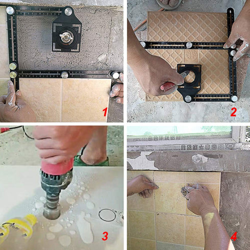 Six-Sided Aluminum Alloy Angle Measuring Tool - Full Metal Template Tool for Handymen Builders DIY