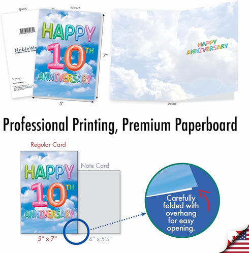The Best Card Company - 1 Milestone Anniversary Congratulations Notecard with Envelope for Men, Women
