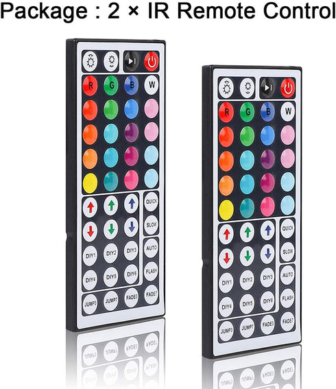 BZONE 44 2 Pack,LED Dimmer 3528 2835 5050 Key RGB LED IR Remote Control Light Remote Replacement Controller Wireless