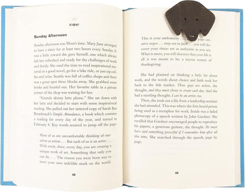 Hide & Drink Handmade Dog Bookmark from Full Grain Leather (Bourbon Brown)