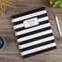 Cambridge Business Notebook, Hardcover, 80 Sheets, Black/White Stripe Fashion, 9-1/2 x 7 Inches (59012)