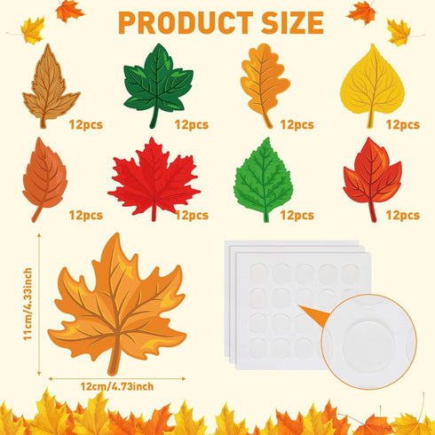 Cholemy 108 Pcs Maple Leaves Cutouts, Fall Classroom Decorations, Autumn Bulletin Board Decor for Thanksgiving