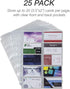 Samsill Business Card Sleeves, 25 Pack Holds 500 Cards, 3.5 x 2 Inch, Archival Safe for 8.5 x 11 Inch Binders