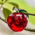 H&D Crystal Red Apple Paperweight, 40mm Art Glass Apple Collectible Figurines, Christmas Eve Gifts